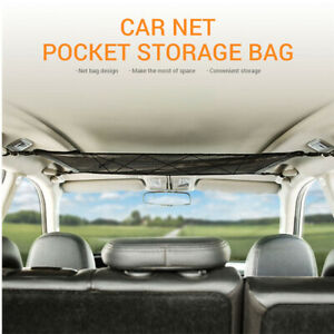 Black Car Roof Ceiling Storage Net Pocket Stowing Tidying Interior Accessories