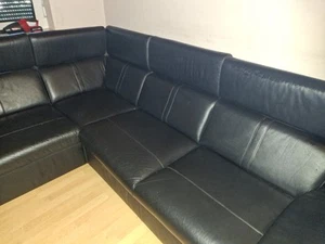 Ledersofa marineblau für 6 Personen - Bild 1 von 9