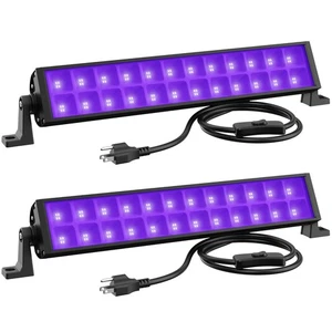 2 Pack 48W Black Light Bars, LED Blacklight with Plug and Switch, Black Light... - Picture 1 of 5