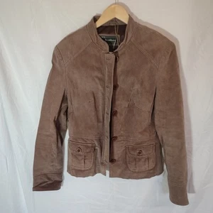 WS Leather Coat Jacket Womens Genuine Suede/Leather Tan Brown UK 12 EUR 40 - Picture 1 of 12