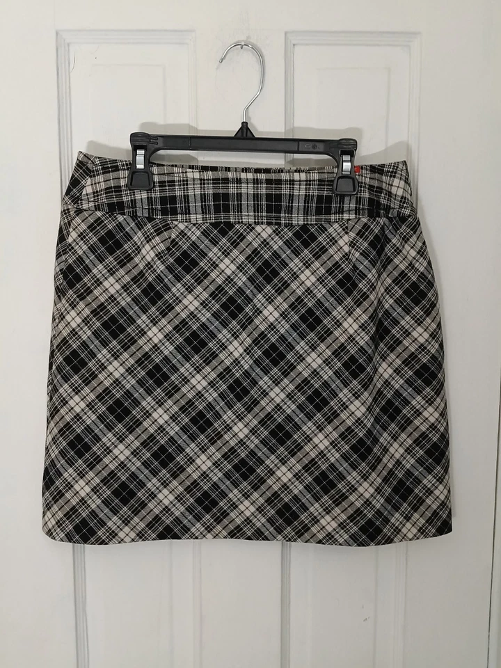 复古 90 年代迷你 Esprit 格子半身裙女学生 5/6 coquette pinterest K — 第 1/4 张图片