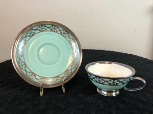 Copa Demitasse Spahr años 40 Rosenthal Selb-Alemania WINIFRED superposición de plata fina - Imagen 1 de 13