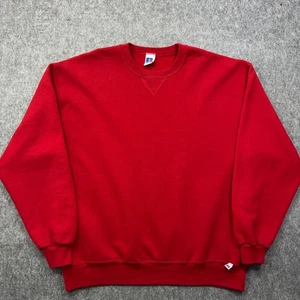 Vintage Blank 90s Russell Athletic Sweatshirt Mens XL Red Pullover Crewneck EUC - Picture 1 of 7