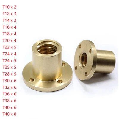 T10 - T40 Brass Trapezoidal Nuts 10mm- 40mm Lead Screw Nut Right / Left Threaded - Image 1 of 3