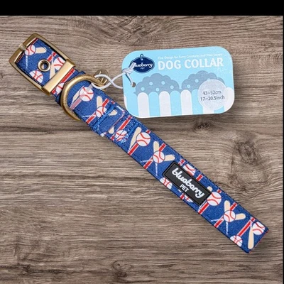 Blueberry Pet Sports Fan Béisbol Lona Ajustable Collar para Perro Nuevo con Etiquetas-Lg.17-20.5 pulgadas Foto 1 de 4