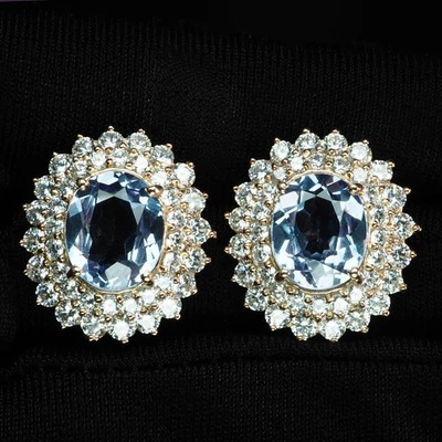 Pendientes Halo Cambio de Color Alejandrita 9.35Ct Plata de Ley 925 Hecho a Mano Regalo Foto 1 de 4