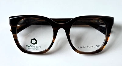 ANN TAYLOR AT342 C02 MADE GREEN UNISEX FULL RIM AUTHENTIC EYEGLASSES 49-19-135 - Image 1 of 4