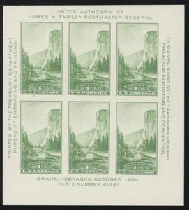 US - 1934 Trans-Mississippi Philatelic Exposition SS - SC# 751 Mint NH OG - Picture 1 of 2