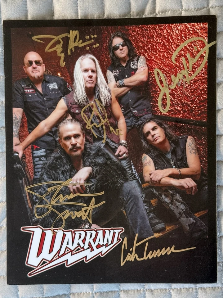 Warrant  8x10 Autographed by Entire Band *Gold* - Image 1 of 1