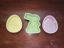 Easter Ceramic Ramekins- 1 Bunny And 2 Easter Eggs