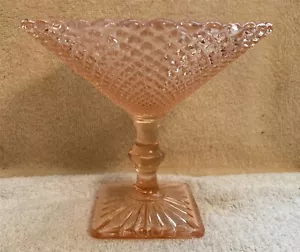 Vintage Hocking Glass Miss America Pink Glass Comport 5 Inches Tall - Picture 1 of 7