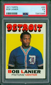1971-72 Topps BOB LANIER #63 Detroit Pistons HOF RC SP PSA 5 EX Nice Color - Picture 1 of 2