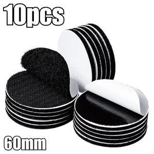 10 discos redondos autoadhesivos de 60 mm de gancho y bucle para puntos circulares adhesivos almohadillas grandes - Imagen 1 de 5