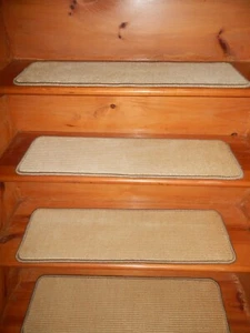 15 = Step 9" x 30" + 1 Landing 30" x 33" Stair Treads Staircase WOVEN WOOL - Picture 1 of 4