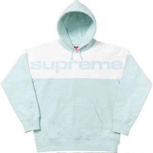 Supreme Blocked Hooded Sweatshirt Hoodie Ice Blue Size XL - Picture 1 of 4