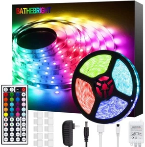 5 Meter Waterproof LED String Lights with 300 Colorful 5050 RGB LEDs and Bluetoo - Picture 1 of 10