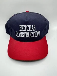 Vintage Fritchas Construction Snapback Hat Mens OSFA Navy Red Cap San Sun - Picture 1 of 6