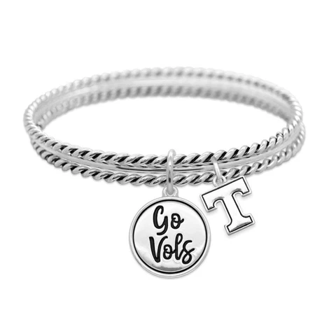 Tennessee Volunteers Go Vols Twist and Shout Silver Bracelet Jewelry Gift UT Cover