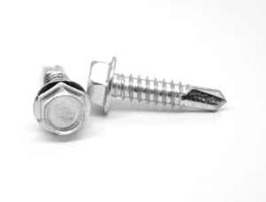 1/4"-14 x 1 1/4" (FT) BSD Self Drill Screw Hex Washer Hd #3 Pt Zinc - Picture 1 of 1