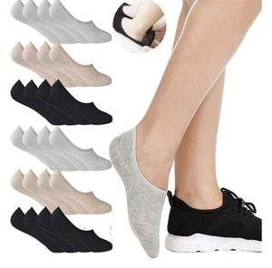 Women's Cotton Invisible Socks Non Slip Socks(US Womens Shoe 5-8) 12 Pack - Picture 1 of 3