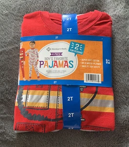 NWT Member's Mark 4 Piece Boys Favorite Pajamas 2 Designs Fire Truck Set 2T 🚒 - Picture 1 of 4