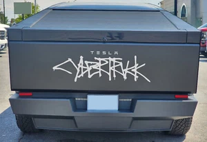 For Tesla Cybertruck 2023- Rear Bed Door Cybertruck Logo Vinyl Decal - Picture 1 of 3