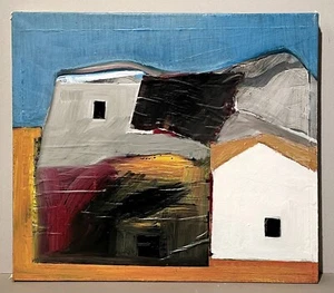 Richard Silva Fresno California Art Abstract Painting Modern Art Tiny Houses - Picture 1 of 3