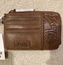 *NEW WITH TAGS* The Sak Womens Iris Compact Card Wallet Brown Embossed Leather