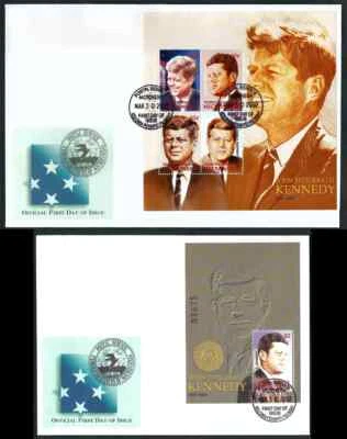 MICRONESIA, SCOTT #494-495, SET OF TWO FDC COVERS PRESIDENT JOHN F. KENNEDY 2002 - Image 1 of 3