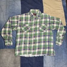 True Vintage 1970s Sears The Mens Store Button Up Flannel Shirt Size Large
