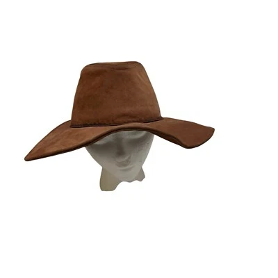 Chapéu de cowboy marrom couro sintético infantil cosplay boho ocidental tamanho único juvenil - Imagem 1 de 4