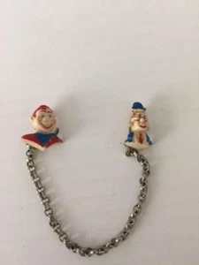 1950's VINTAGE HOWDY DOODY & PHINEUS T. BLUSTER PIN WITH ORIGINAL CASE - Picture 1 of 7