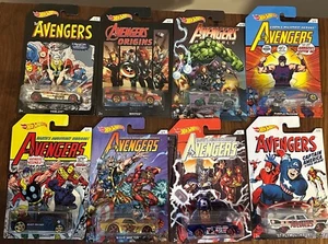 Hot Wheels The Avengers Origins 8 Car Lot Jaded Hulk Captain America Bedlam New - Picture 1 of 4