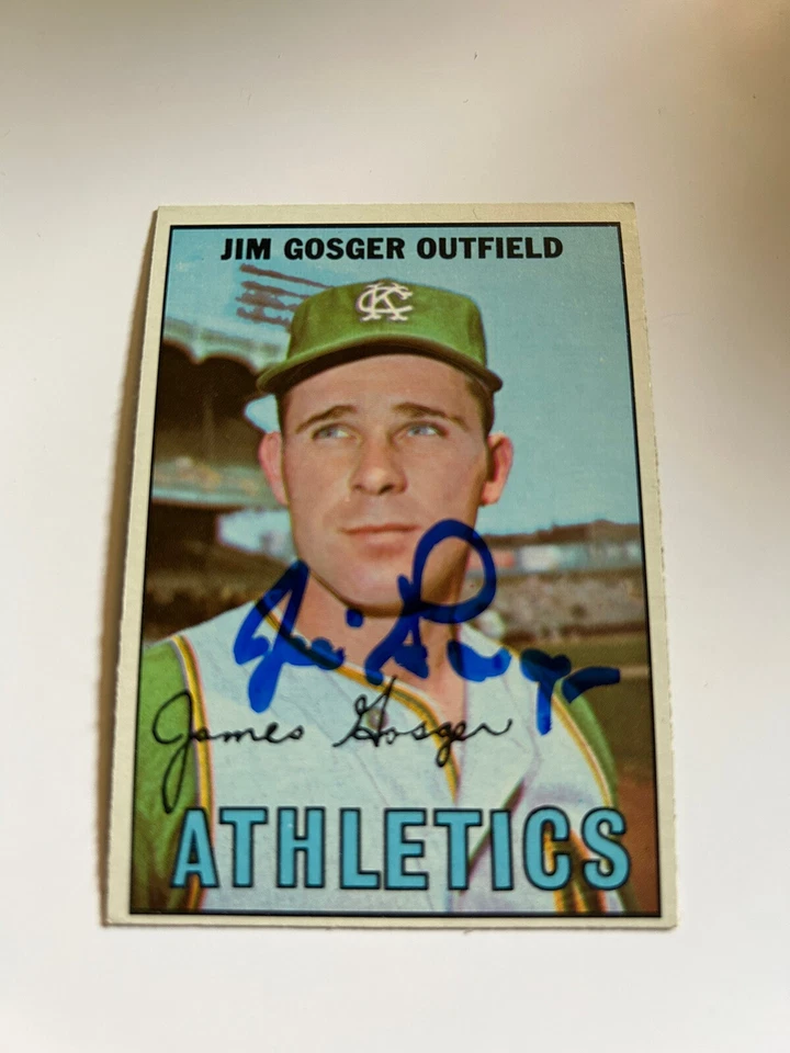 Jim Gosger Signed 1967 Topps Kansas City Athletics Card # 17 - Image 1 of 1