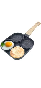 4-Hole Round Fried Egg Pancake Maker Frying Pan Non-Stick Stainless steel - Bild 1 von 6