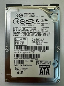 DELL UC004 HTS721060G9SA00 0A27315 60GB 7.2K RPM 1.5Gb/s Cache 8MB SATA 2.5" HDD - Picture 1 of 5