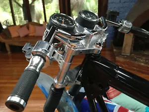Triumph Bonneville T140 Instrument bracket & fork caps tach speedo mount plate - Picture 1 of 4