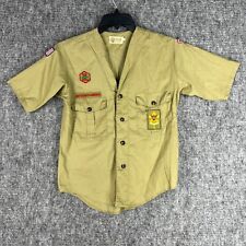 Boy Scouts Uniform Shirt Youth Vintage Patches Button-Up Short-Sleeve Carolina