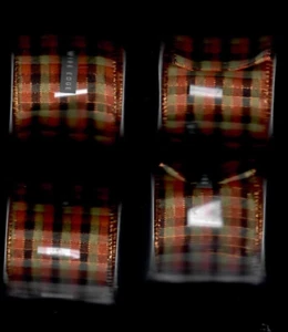 ribbon 2 1/2" Fall Thanksgiving Halloween Day/Dead browns oranges plaid 4 rolls - Picture 1 of 6