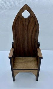 Dollhouse Miniature Medieval Chair KIT - Walnut - 1:12 - Imagen 1 de 2