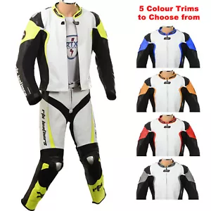 RTX KATANA Neon Pro CE LEATHER Armoured Biker Two Piece Motorcycle Suit S - 3XL - Picture 1 of 61