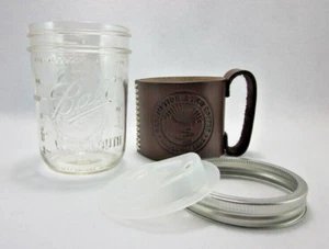 Redemption Road Coffee Mason Jar Travel Mug Leather Holster Western With Lid - Picture 1 of 11