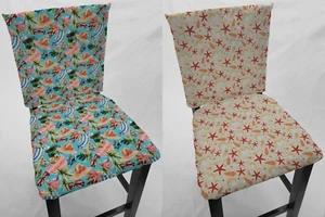 Fundas de respaldo o fundas de asiento para sillas de comedor junto al mar de playa (2 patrones disponibles - Imagen 1 de 6