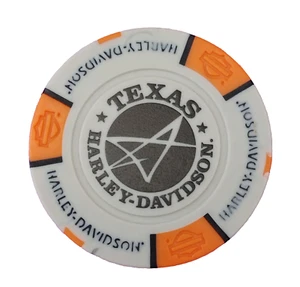 Harley Davidson Poker Chip Bedford Texas Gris Naranja Motocicleta Coleccionable - Imagen 1 de 2