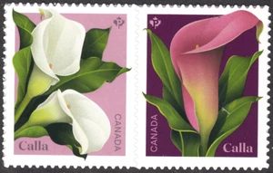 2022 SC#3322-3323- Flowers - White and Purple Calla - pair from booklet - M-NH - Picture 1 of 1