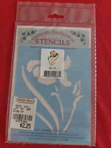 IRIS TRADITIONAL AMERICAN BLUE LASER MYLAR PAINT STENCIL NEW BL37 4 X 5 - Picture 1 of 5