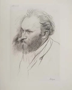 Edgar DEGAS : Edouard Manet de profil, Héliogravure signée - Imagen 1 de 5