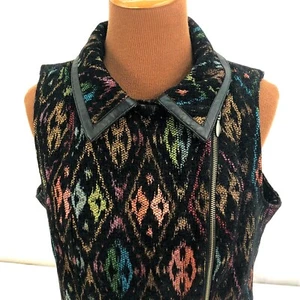Christopher & Banks Side Zip Blazer Black MultiColor Lined Woven Jacket - Picture 1 of 12