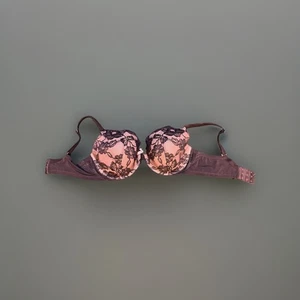 Victoria’s Secret 36DD Underwire Lace Push Up Bra Black Nude Floral Sexy - Picture 1 of 4