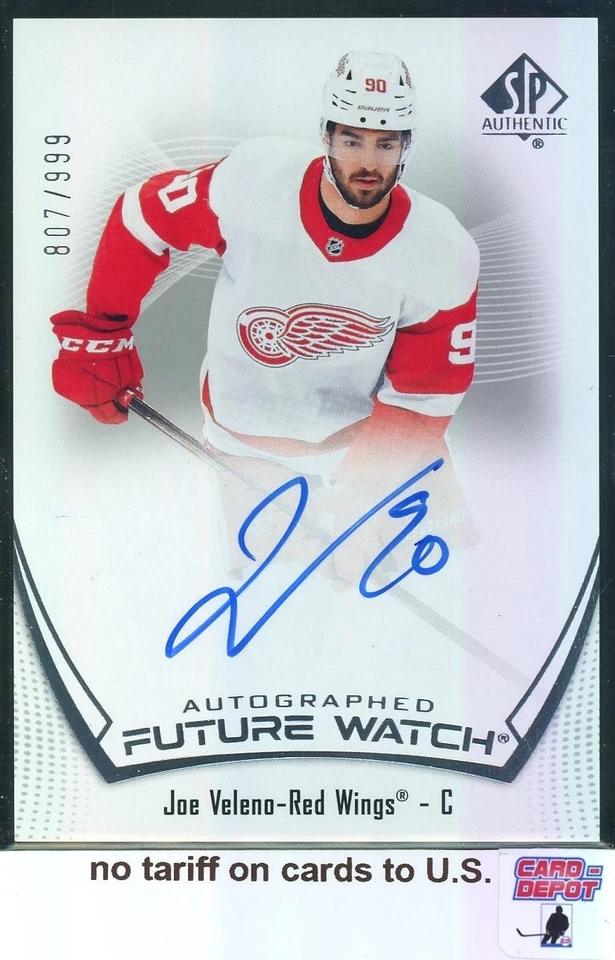 2021-22 SP Authentic Future Watch Autographs RC #112 Joe Veleno 807/999 - Image 1 of 2